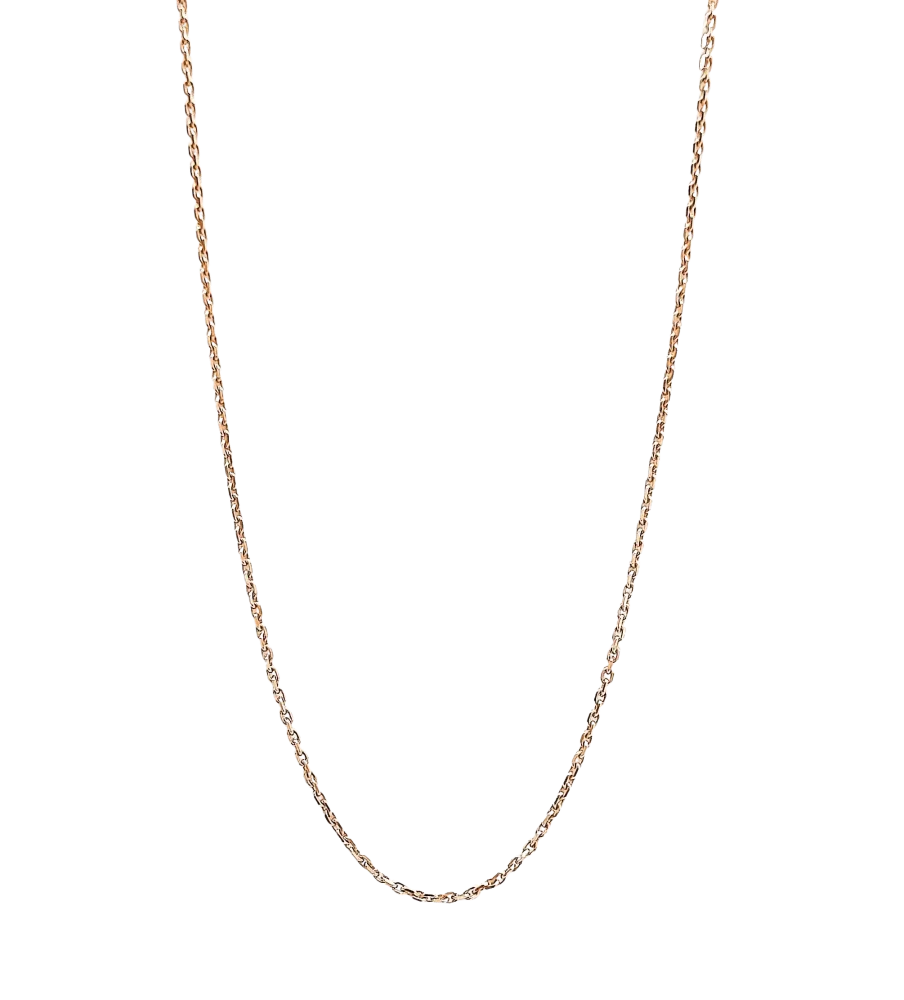 Diamond-cut curb chain met chipbreker