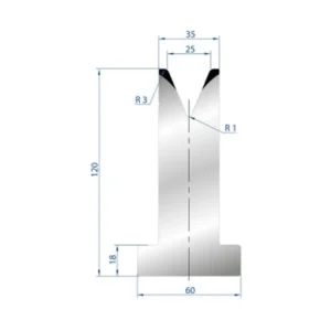 Part No. 3072 @ 835mm 45 Degree T Shape Die