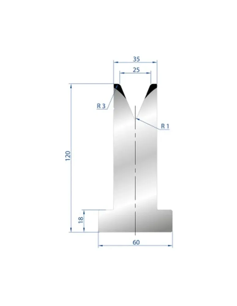 Part No. 3072 @ 835mm 45 Degree T Shape Die