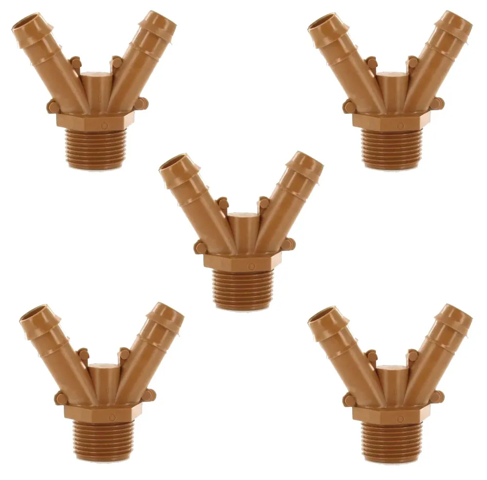 DIG Irrigation 15-063-B05 3/4″ 17mm Male Adapter x Barb 'Y', Bag 5