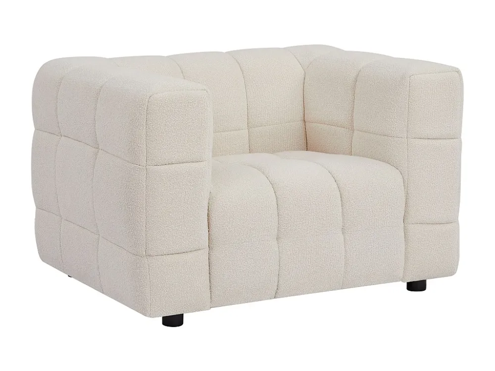 Fauteuil van ivoorwitte boucléstof LERICI van Pascal Morabito