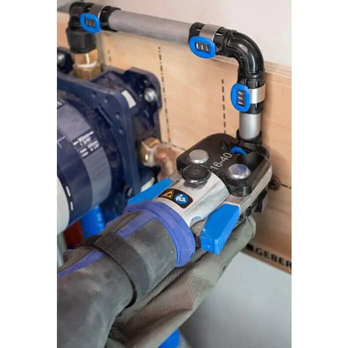 Geberit FlowFit Overgangsknie, persverbinding - Diameter: 16 mm, Buitendraad: ½″