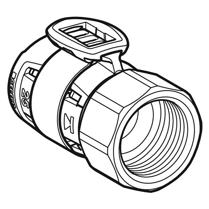 Geberit FlowFit Overgangsnippel, persverbinding - Diameter: 20 mm, Binnendraad: ½″