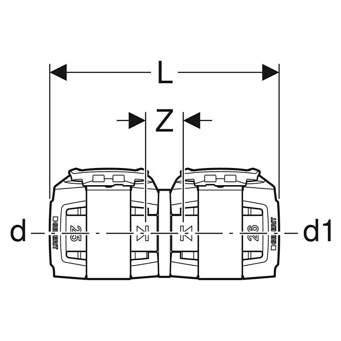 Geberit FlowFit Overgangsstuk, persverbinding -