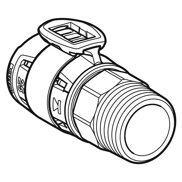 Geberit FlowFit Overgangsstuk, persverbinding - Diameter: 20 mm, Buitendraad: ⅜″