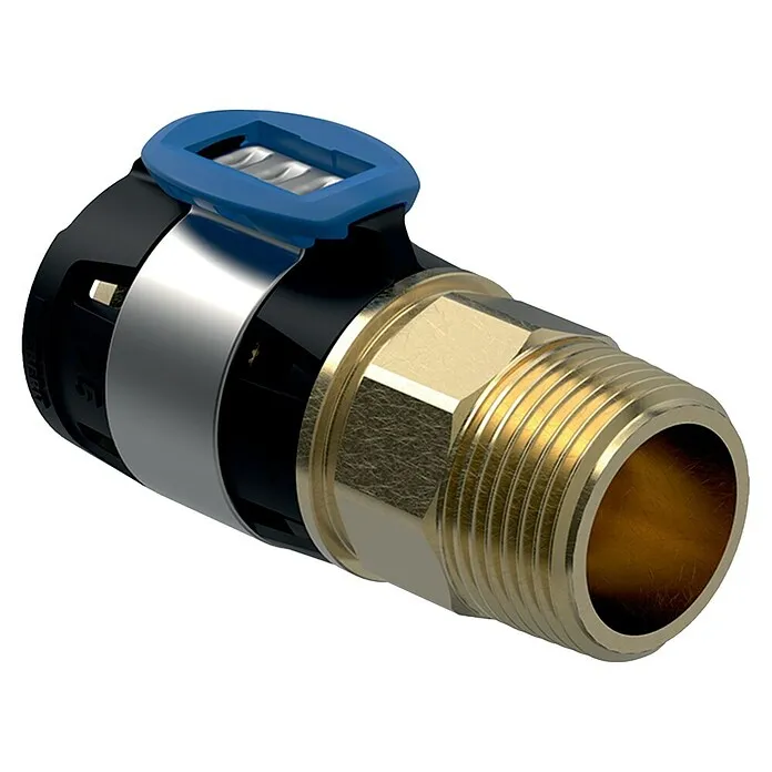 Geberit FlowFit Overgangsstuk, persverbinding - Diameter: 20 mm, Buitendraad: ⅜″