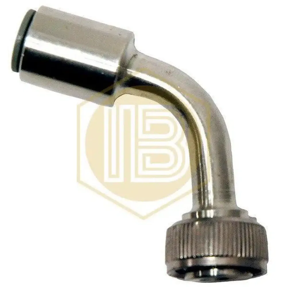 Curved metaal coupler adapter 3/8 beer tube x BSP thread