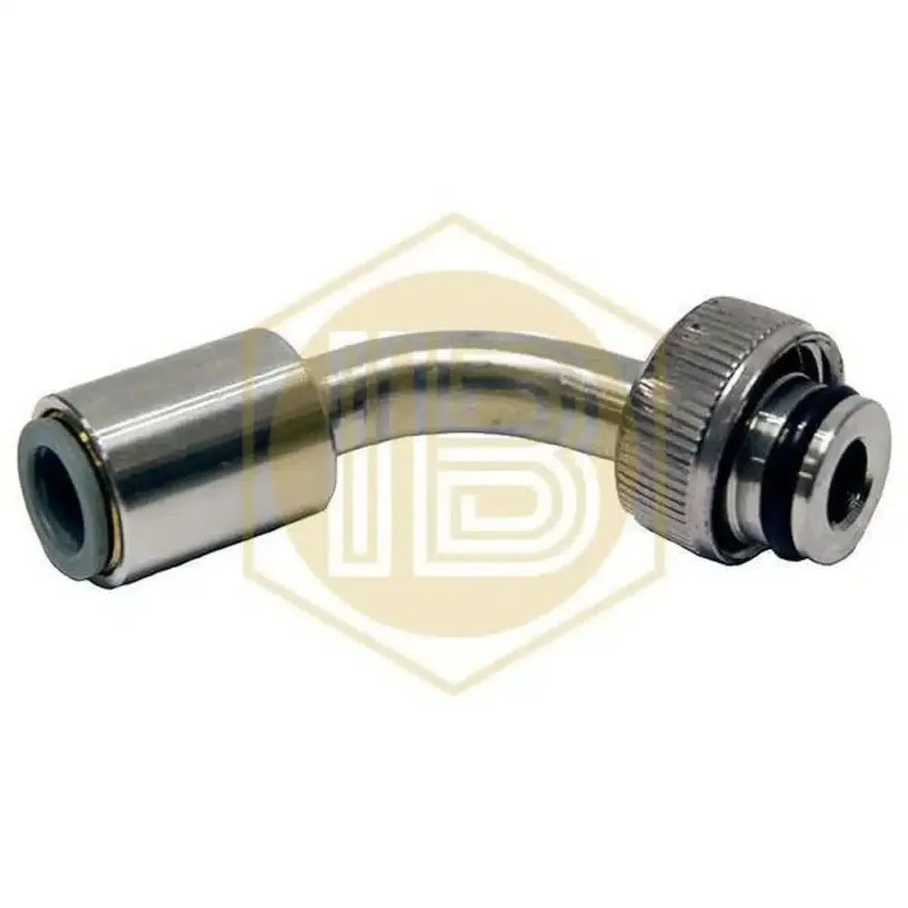 Curved metaal coupler adapter 3/8 beer tube x BSP thread