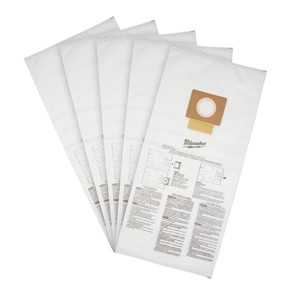 MILWAUKEE 12 Gallon Warme stof Dust Bags (5 PACK)