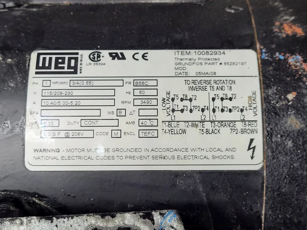 3/4 hp Centrifugal Pump TP40-80/2 U-G- XBQE, 96405255