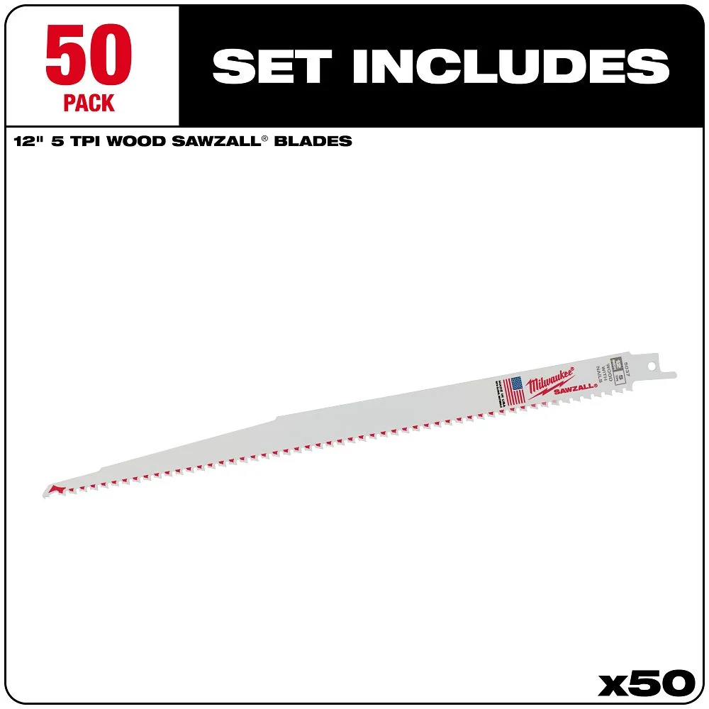 Milwaukee Tools 12" 6 TPI Sawzall® Blades (50) 48-01-6037