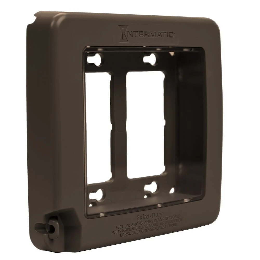 Intermatic - WP7200BR - Low-Profile Extra-Duty Van kunststof -Use Weatherproof Cover, Double-Gang, Vrt, Bronze