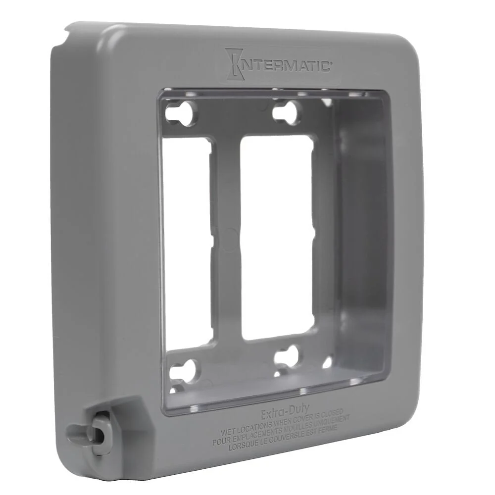 Intermatic - WP7200G - Low-Profile Extra-Duty Kunststof -Use Weatherproof Cover, Double-Gang, Vrt, Gray