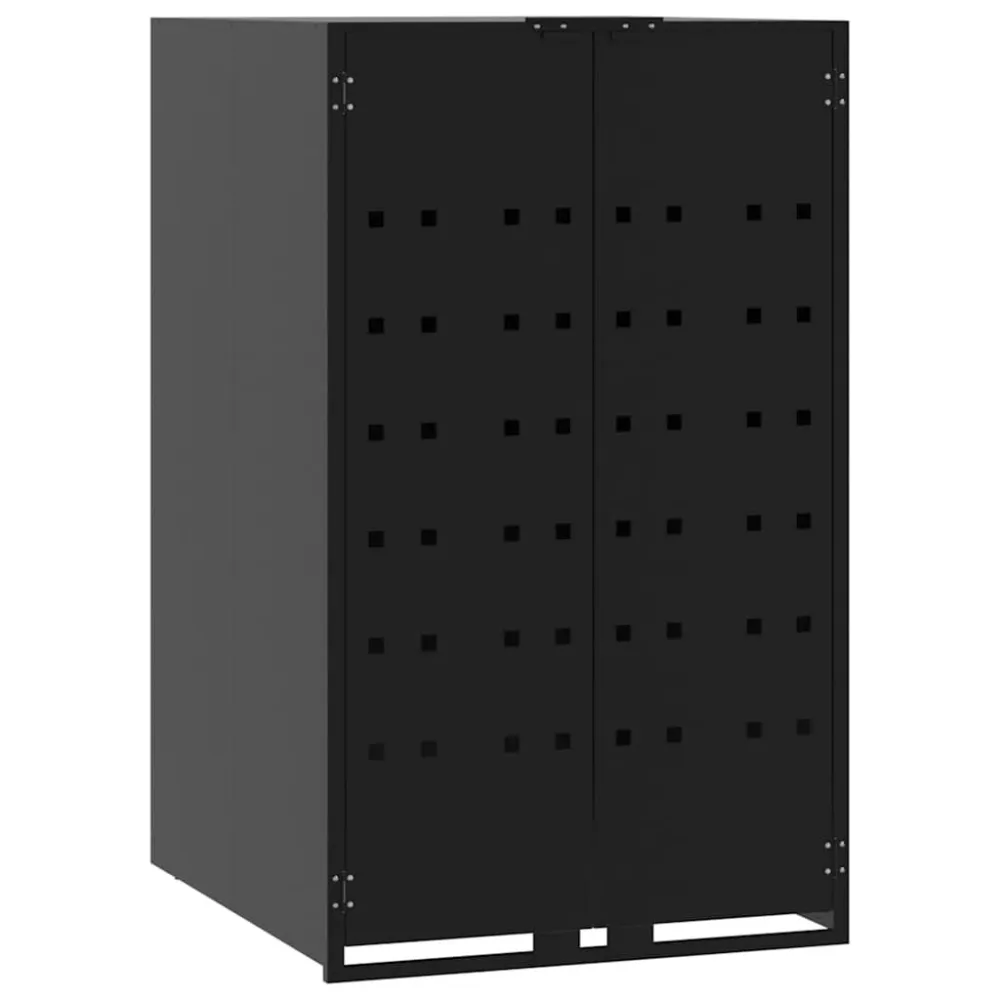 Containerberging voor 1 container 69x79x117 cm staal zwart voor Papier & PMD