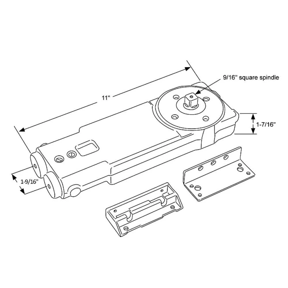 Concealed Regelbaar Non-Handed Door Closer 90-Degree Operation