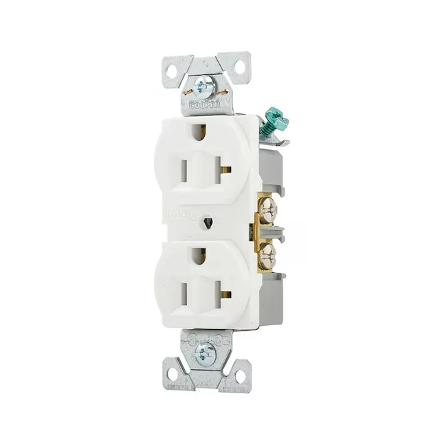 Eaton 20-Amp 125-volt Commercial Duplex Outlet, Ivoor