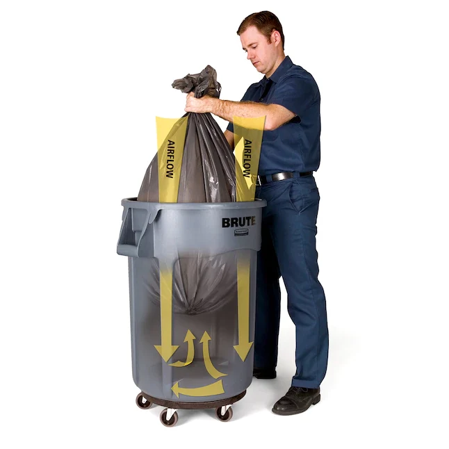 Rubbermaid Commercial Products BRUTE 44-Gallons Asgrijs Plastic Trash Can Lid