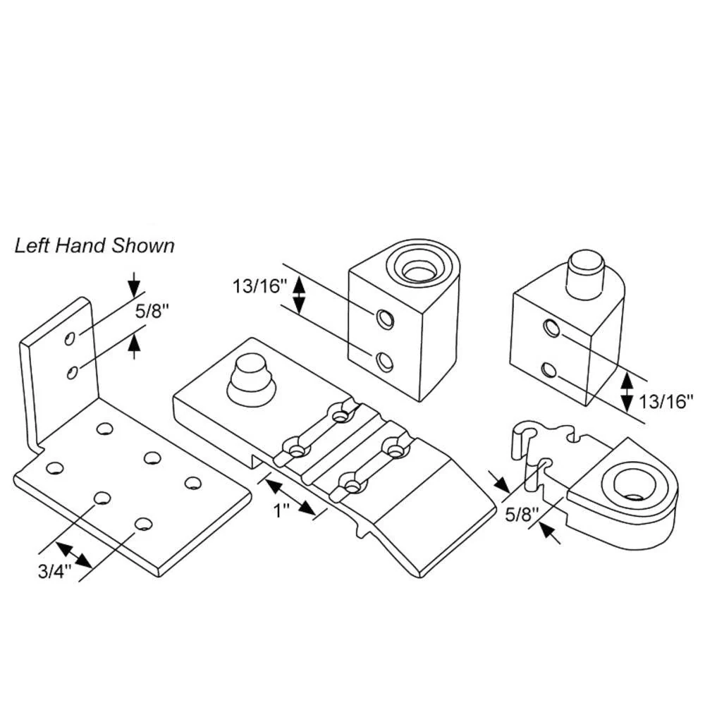 Vuurwerend Gecertificeerd Aldora Style Left-Hand Commercial Door Pivot Set