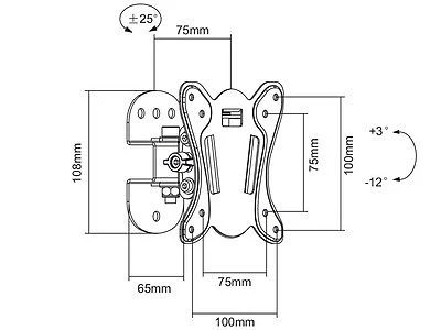 MacLean MC-670 TV Wall Mount Bracket Multi-compatibel Holder LCD instelbaar 13 "- 27" 20kg LCD LED-plasma