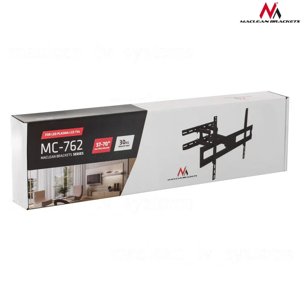 Professionele Grade MacLean MC -762 TV -beugel Wall Mount Universal Draaivoet verstelbare dubbele arm 37 '' - 70 "VESA LCD...