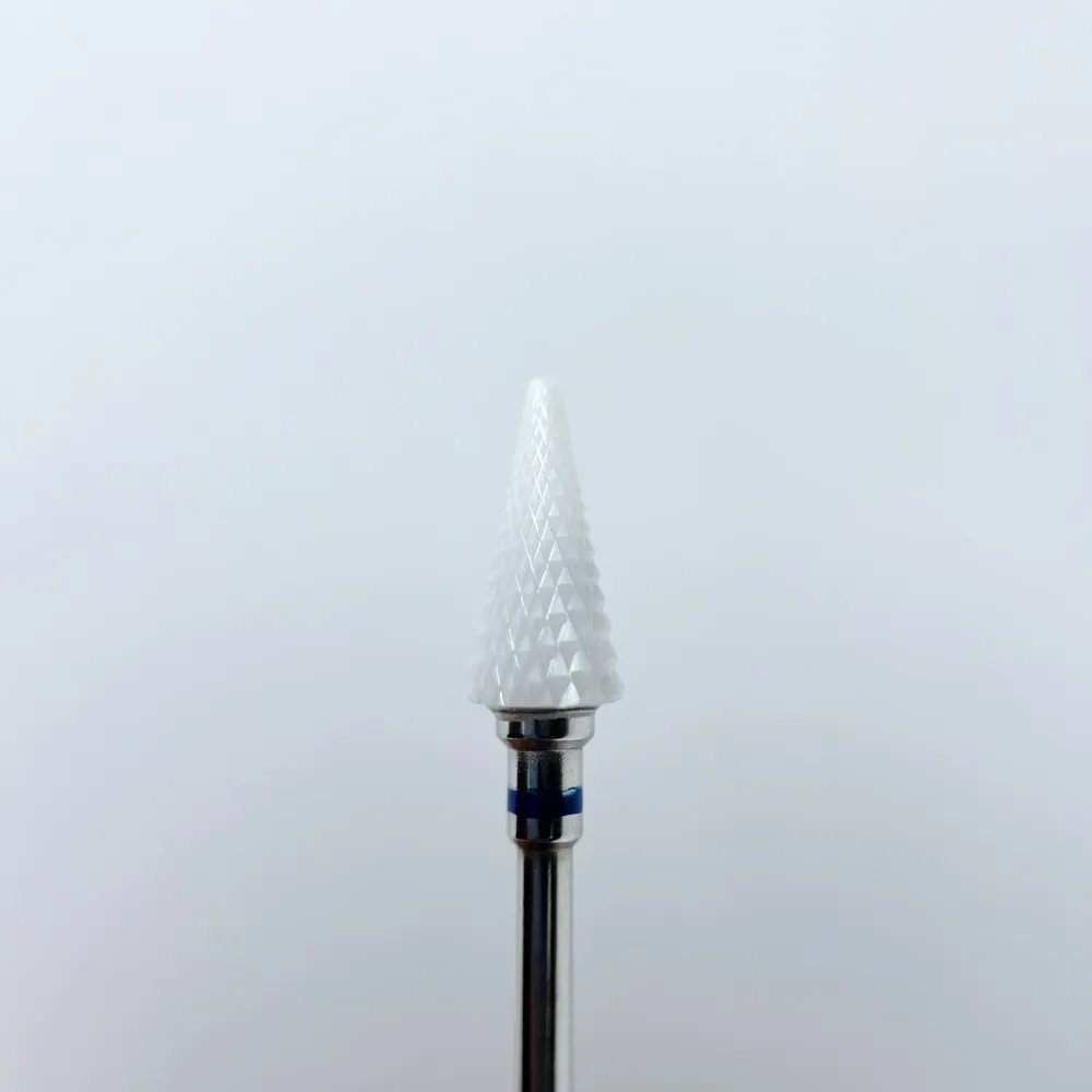 Ceramic nail drill bit, “Cone” Rounded, 6*13 mm, Blue