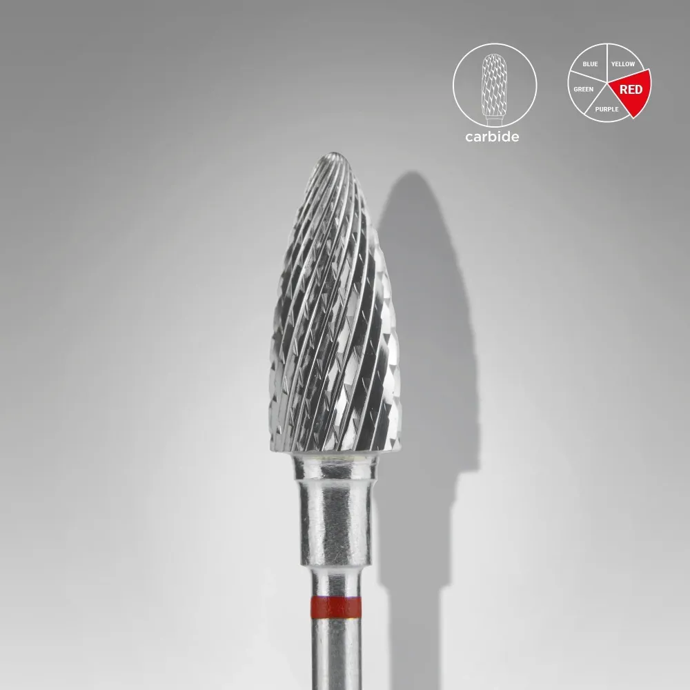 Staleks Carbide Bit - Pine Cone Rood (F) 6/14mm (458) met opbergrek