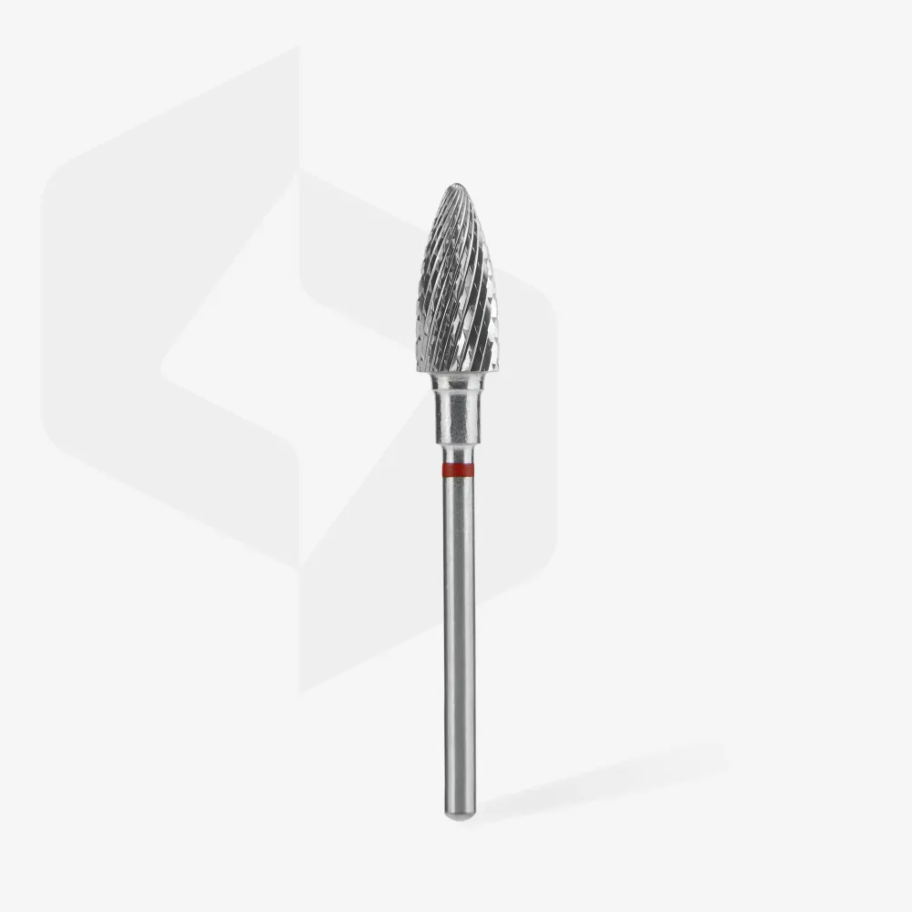 Staleks Carbide Bit - Pine Cone Rood (F) 6/14mm (458) met opbergrek