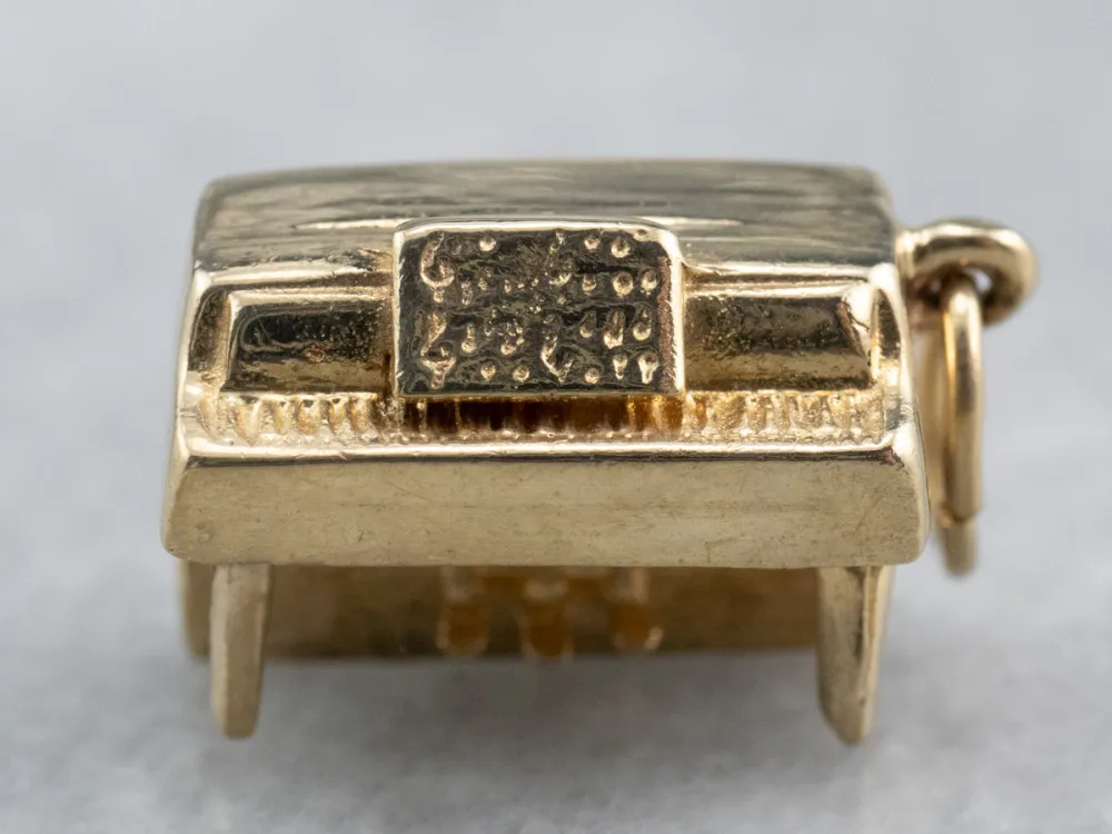 14K Gouden Piano Charm Staal 2.0mm