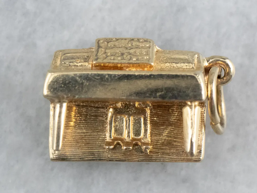 14K Gouden Piano Charm Staal 2.0mm