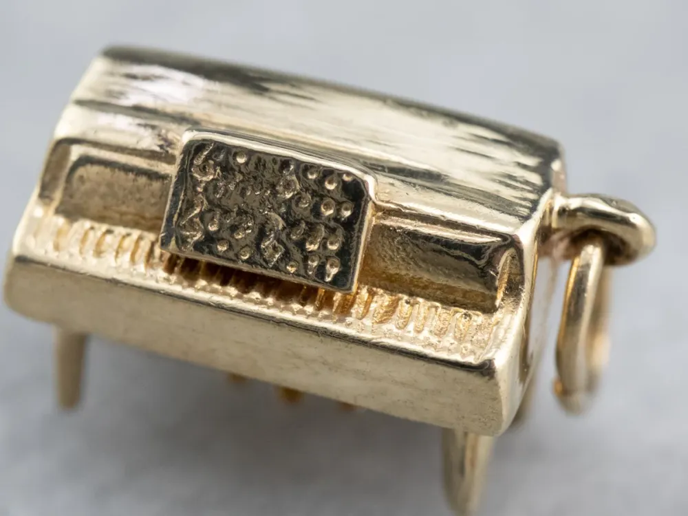14K Gouden Piano Charm Staal 2.0mm