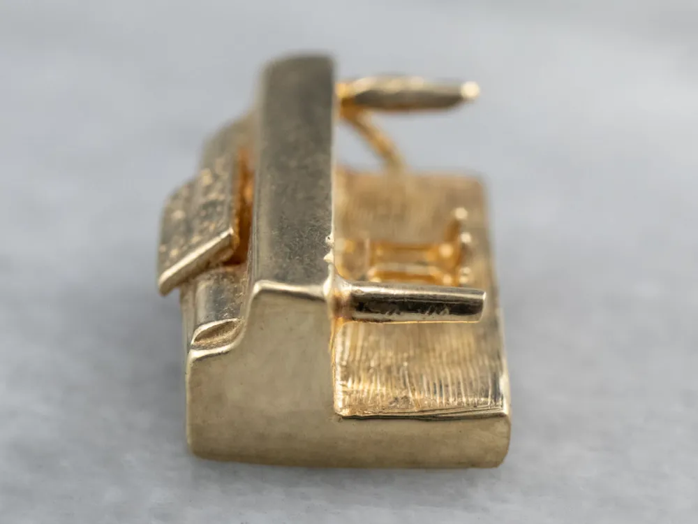 14K Gouden Piano Charm Staal 2.0mm