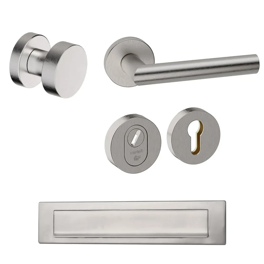 Shuffle Voordeurset rond met Piano & briefplaat inox met Inbusbevestiging