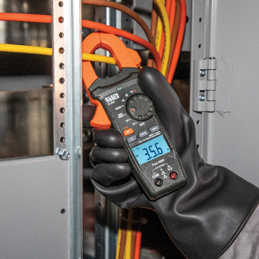 Zeskant KLEIN TOOLS Schermbediend Clamp Meter, AC Auto-Ranging 400 Amp w/ Temp