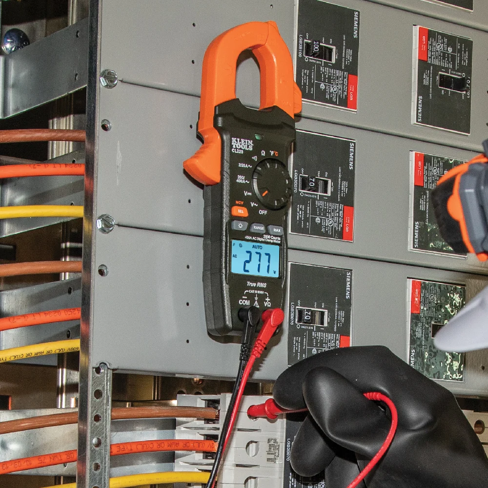 Zeskant KLEIN TOOLS Schermbediend Clamp Meter, AC Auto-Ranging 400 Amp w/ Temp
