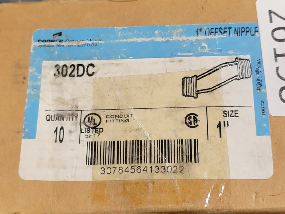 1" Offset Nipple 302DC (Box 10) voor Laboratoriumgebruik