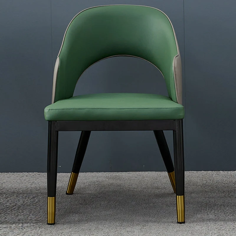 Draaibare Metal Industrial Dining Chair Arms Doffe Finish Open Back Side Chair Green