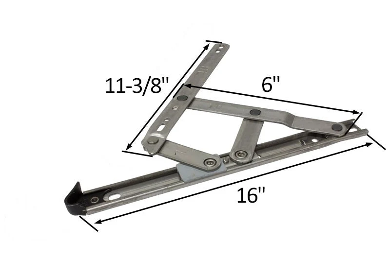 Heavy Duty Storm Hinges - 16 inches length met Veiligheidsborg