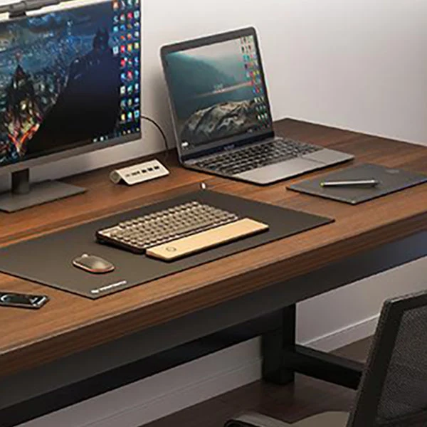 hout Industrial Gaming Desk Antique Finish Computer Desk Metal Legs voor Zware Lasten 31l