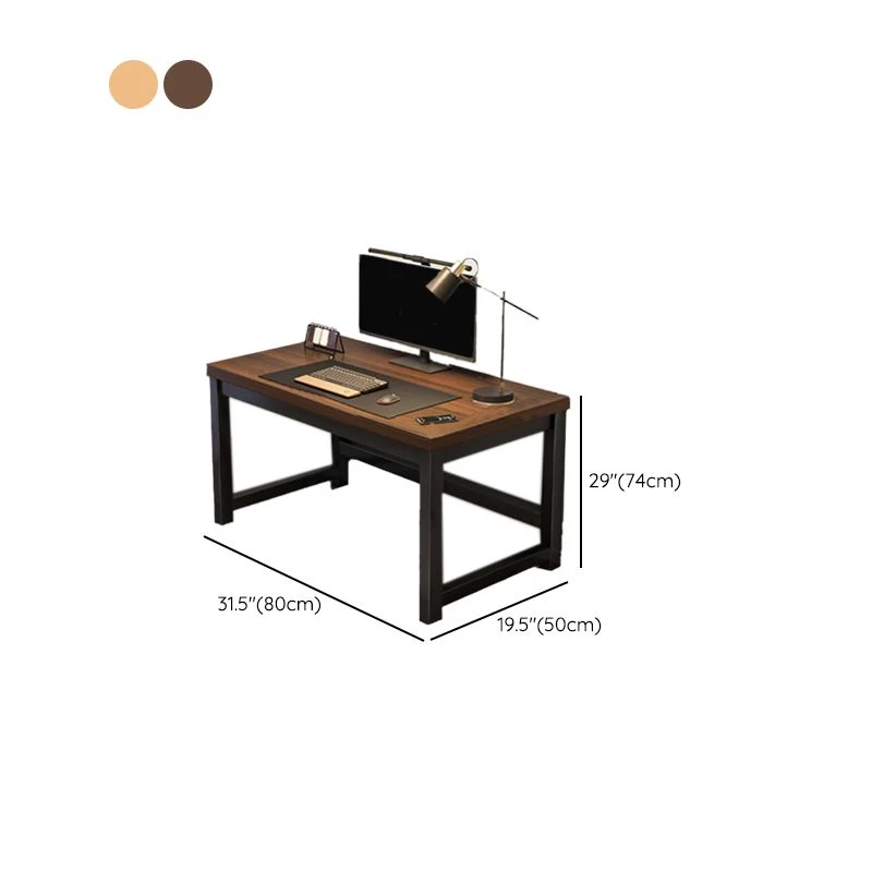 hout Industrial Gaming Desk Antique Finish Computer Desk Metal Legs voor Zware Lasten 31l