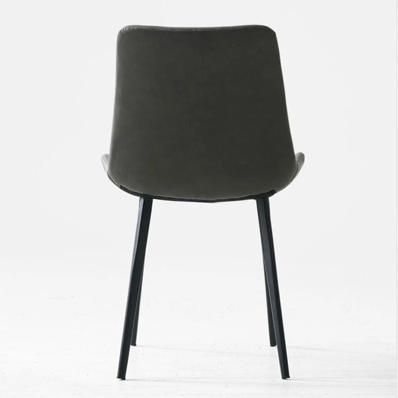 Industrial Faux Natuurleer Dining Chairs Solid Back Chair Kitchen (CE Goedgekeurd) Grey