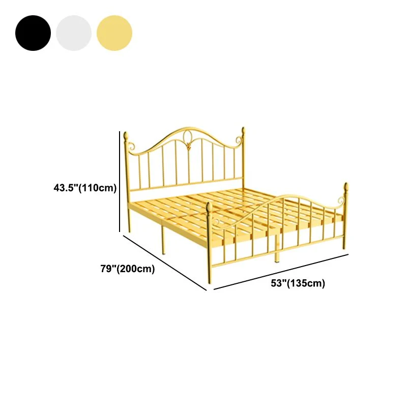 Industrial Metal Arched Klassiek Bed, Open-Frame Headboard Bed Black