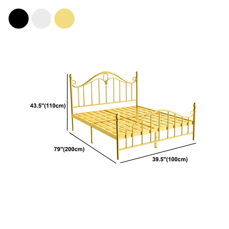 Industrial Metal Arched Klassiek Bed, Open-Frame Headboard Bed Black