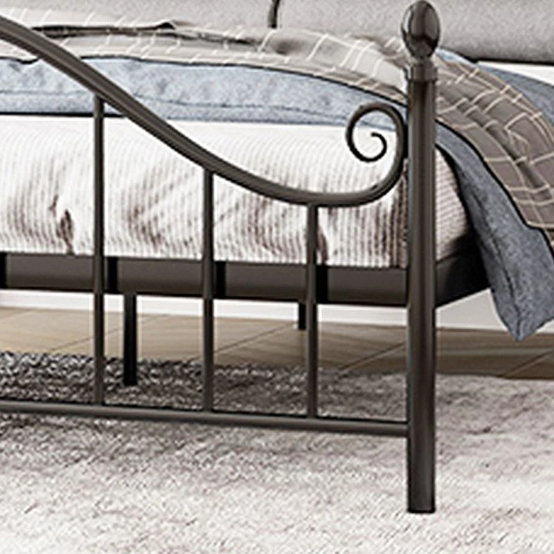 Industrial Metal Arched Klassiek Bed, Open-Frame Headboard Bed Black