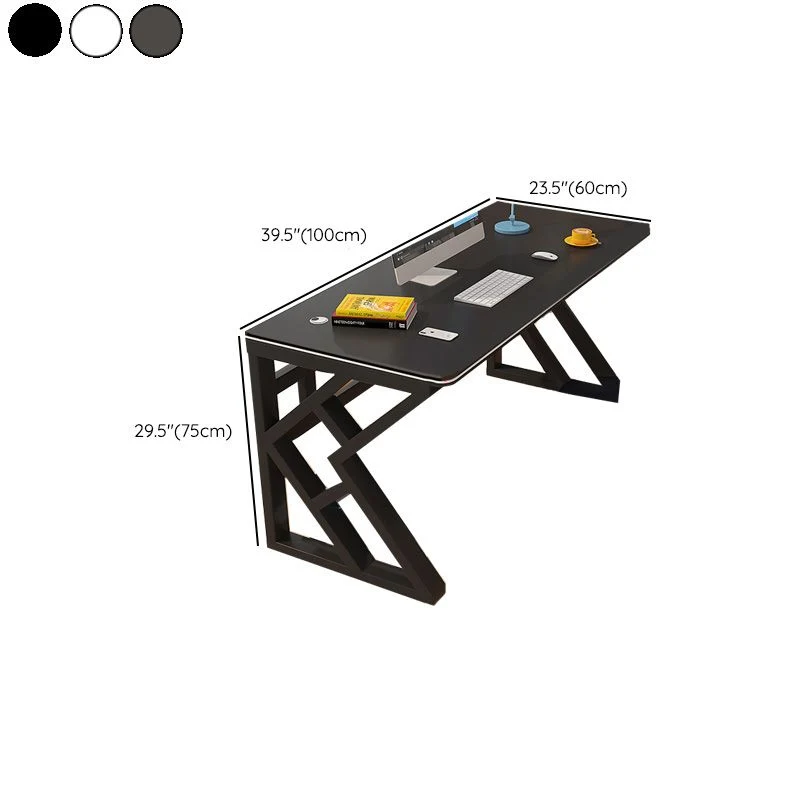 Industrial Office Desk Rectangular Writing Desk Van metaal Legs 39