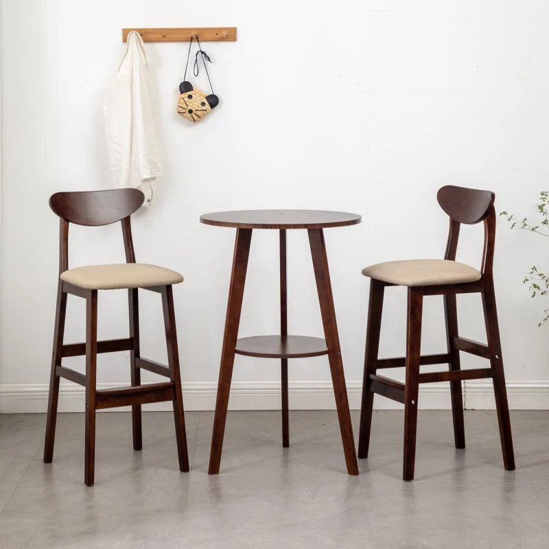 Industrial Pub Table Bar Height Eenkleurig Wood Round Bar Table Indoor 24l