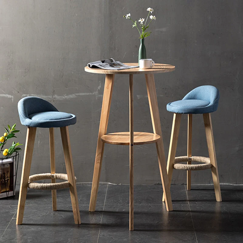 Industrial Pub Table Bar Height Eenkleurig Wood Round Bar Table Indoor 24l