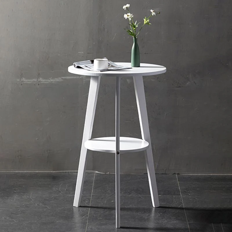 Industrial Pub Table Bar Height Eenkleurig Wood Round Bar Table Indoor 24l
