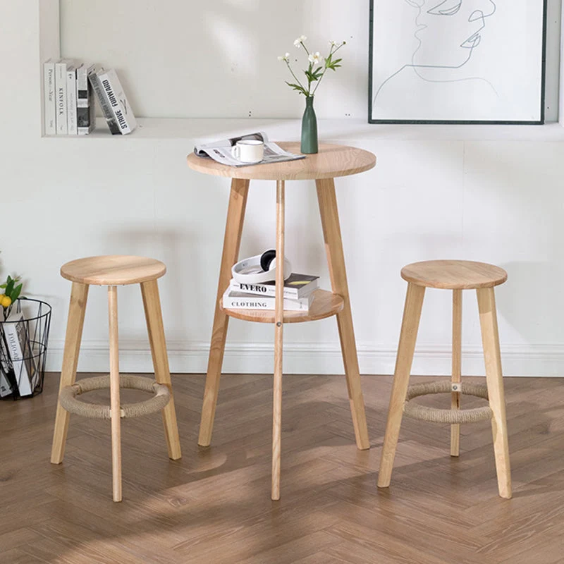 Industrial Pub Table Bar Height Eenkleurig Wood Round Bar Table Indoor 24l
