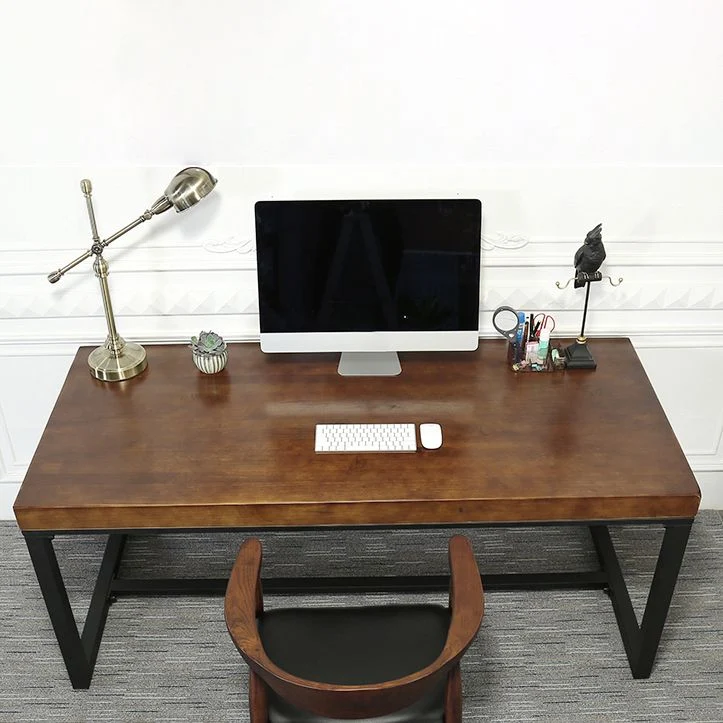 Industrial Wood Computer Desk Rectangular Ongemaakt Office Desk | Draaibaar | Verstelbaar 47