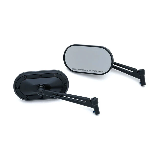 Kuryakyn Heavy Industry Mirrors Satin Ravenzwart Harley-Davidson Kantelbestendig